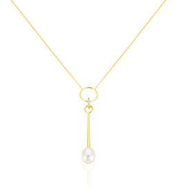 Damen Halskette Silber 925 Vergoldet Zuchtperle - Ketten mit Anhänger Damen | OROVIVO
