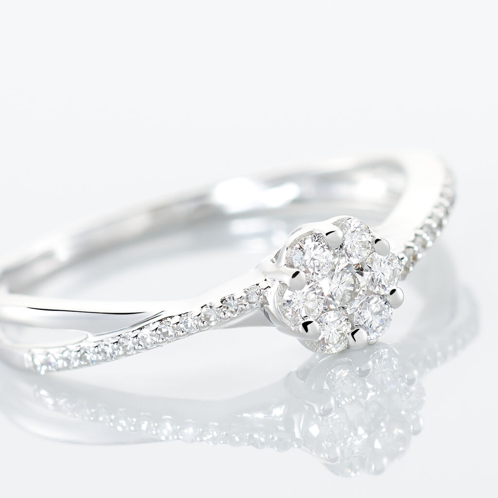 Bague Nusa Or Blanc Diamant - Spannringe Damen | OROVIVO