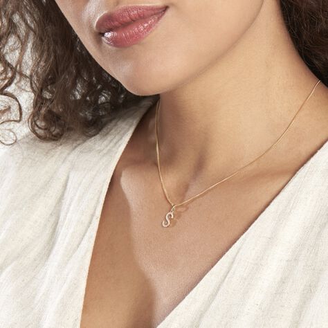 Anhänger Gold 375 Zirkonia Buchstabe S - Schmuckanhänger Familie | OROVIVO