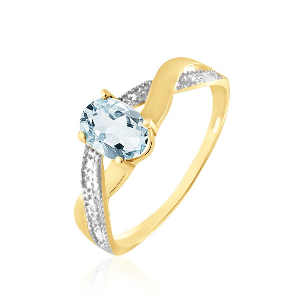 Bague Candice Or Jaune Aigue Marine - Spannringe Damen | OROVIVO
