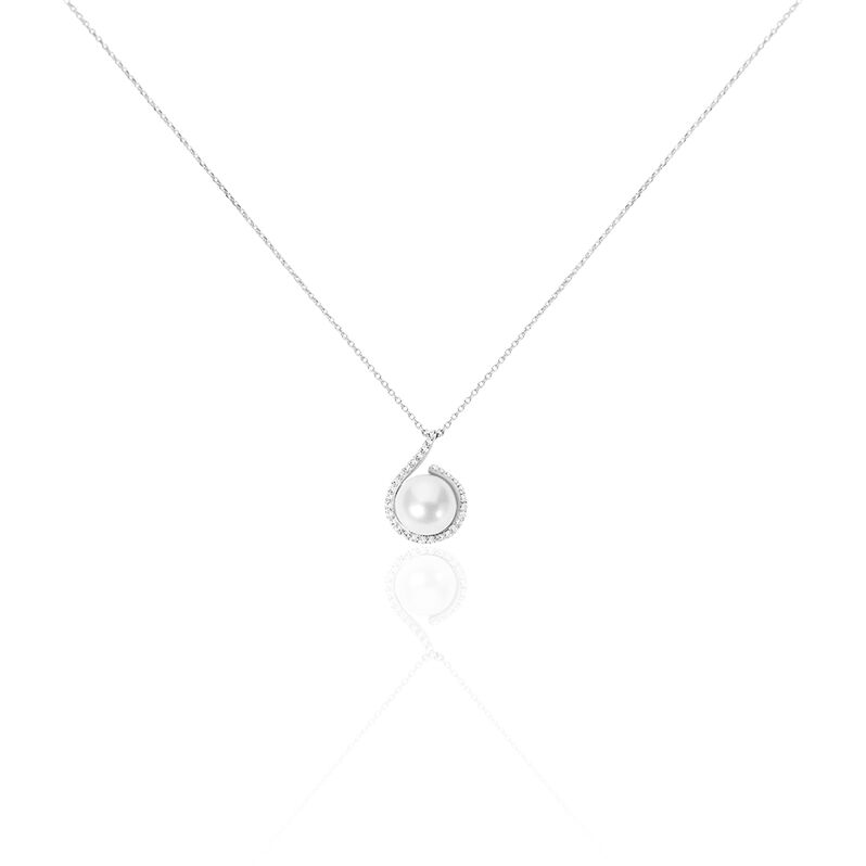 Collier Lucinda Or Blanc Perle De Culture Et Oxyde De Zirconium - Spannringe Damen | OROVIVO