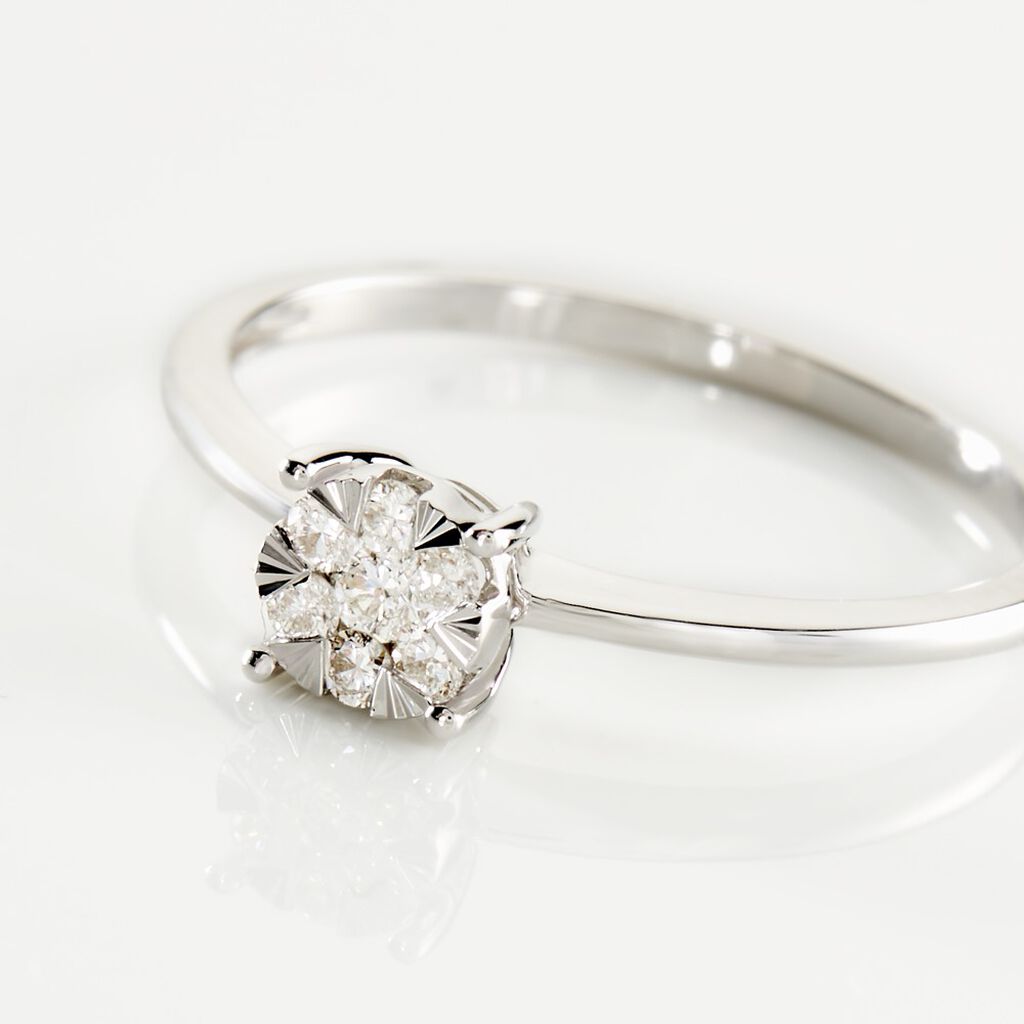 🦚 Damen Ring Weißgold 750 Diamant 0,18ct Petali , Ring mit Stein