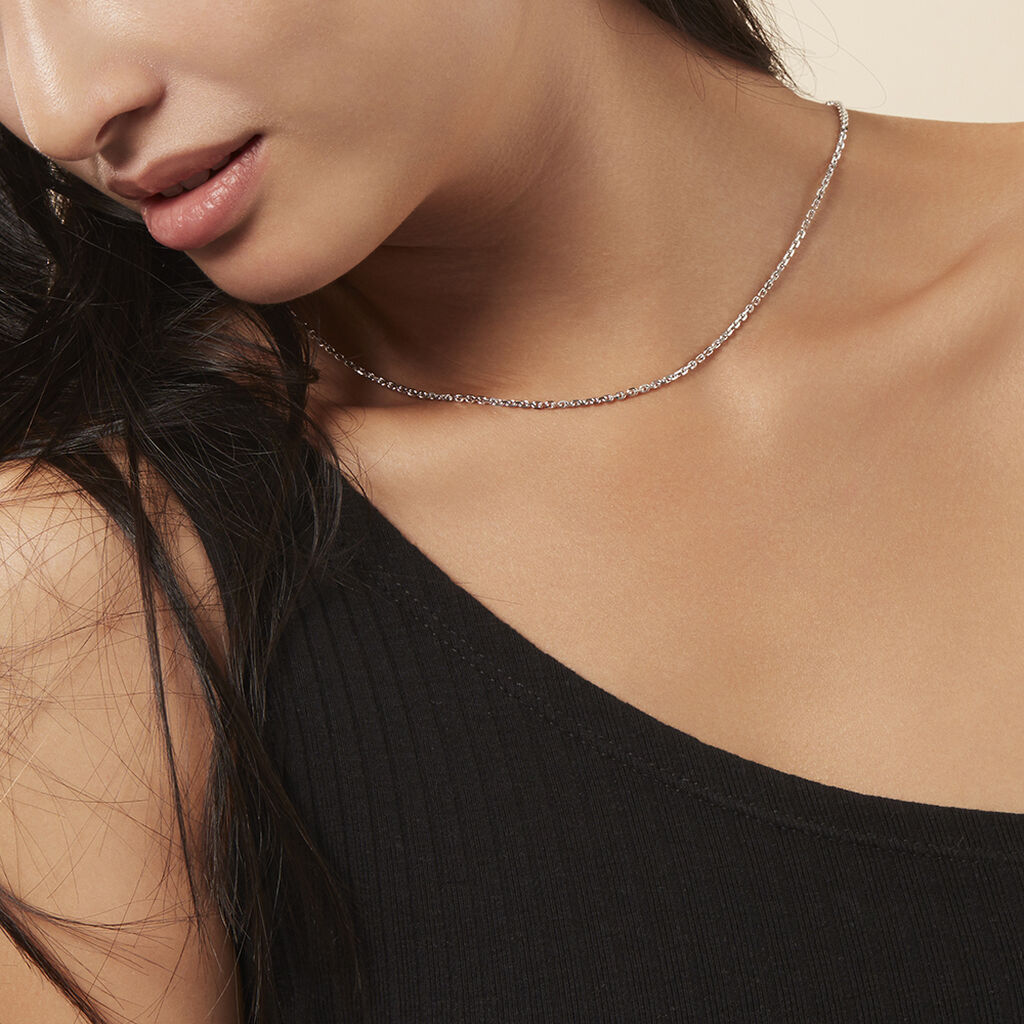 Unisex Ankerkette Silber 925 Diamantiert  - Halsketten Unisex | OROVIVO