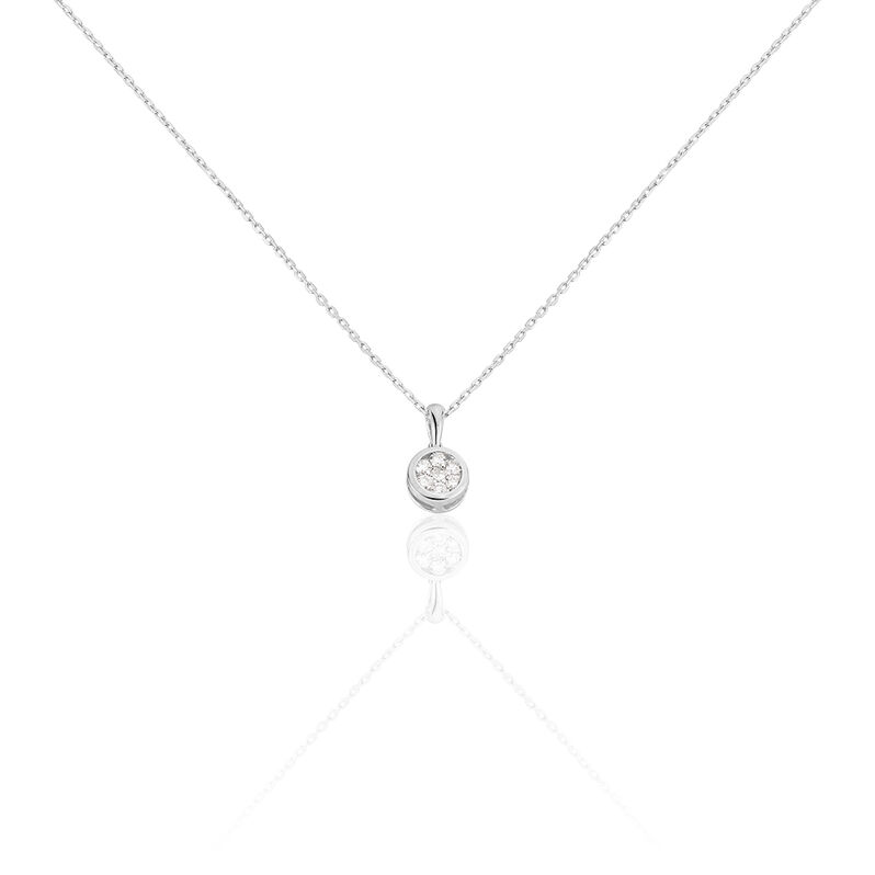 ELINA Damen Collier Wei&szlig;gold 375 (9 Karat) Diamant Wei&szlig; 0,1 ct - Halsketten Damen | OROVIVO