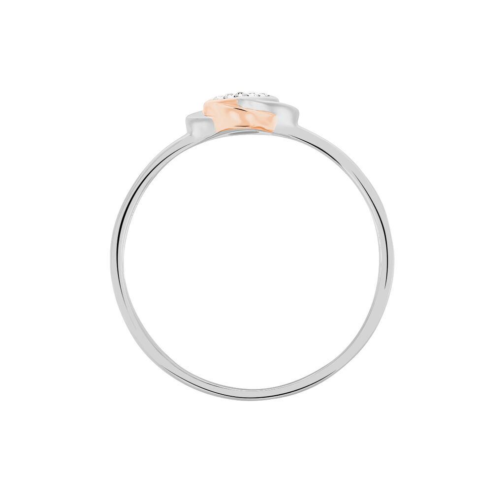 Bague Or Bicolore Andrese Fleur Diamants - Spannringe Damen | OROVIVO