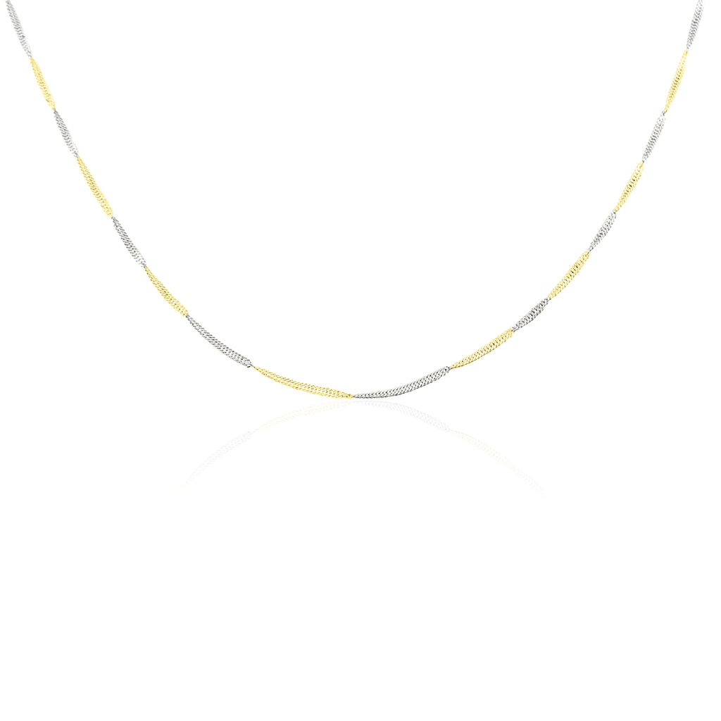 SINGAPUR 6 Damen Kette Gold Bicolor 375 (9 Karat) B 1,8 mm