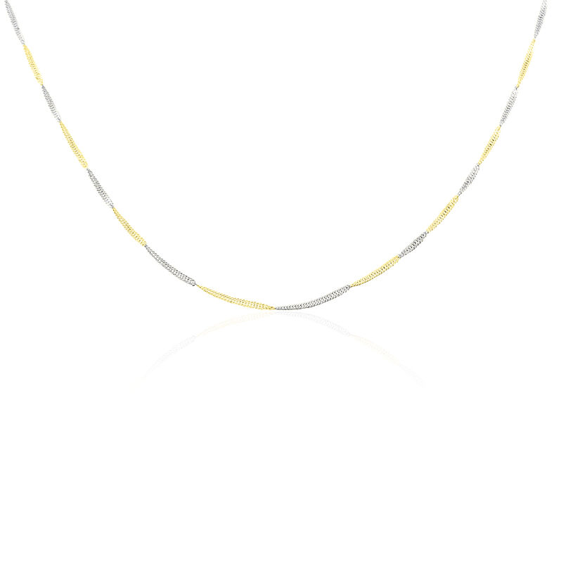 SINGAPUR 6 Damen Kette Gold Bicolor 375 (9 Karat) B 1,8 mm - Halsketten Damen | OROVIVO