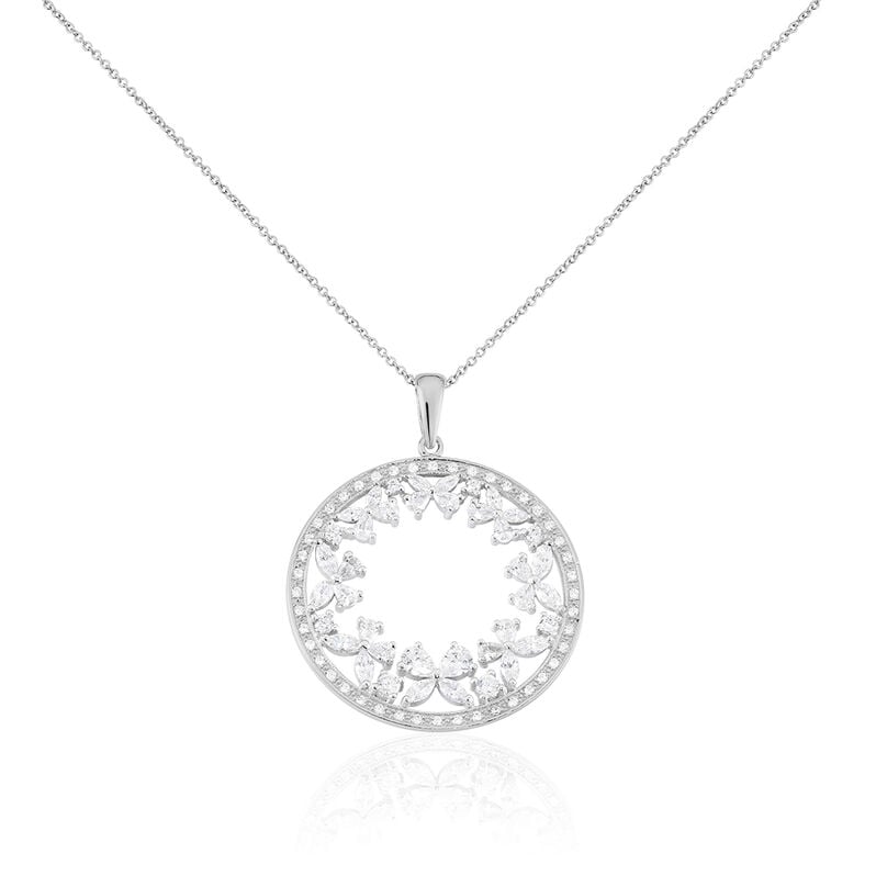 KATUCIA 9 Damen Collier Silber 925 Zirkonia Wei&szlig; Kreis - Halsketten Damen | OROVIVO