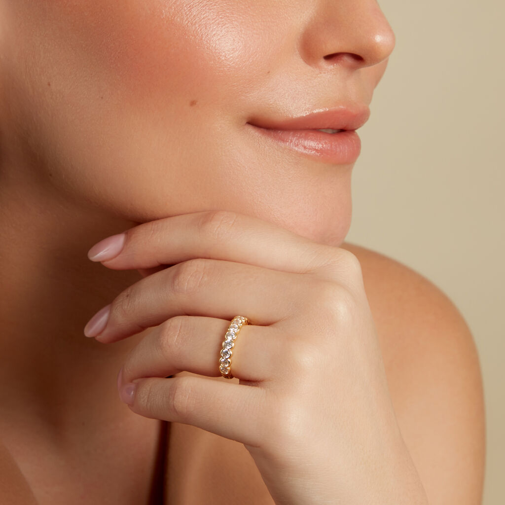 ZARINA Damen Ring Silber vergoldet 925 Zirkonia Wei&szlig; 1,84 ct Kreis