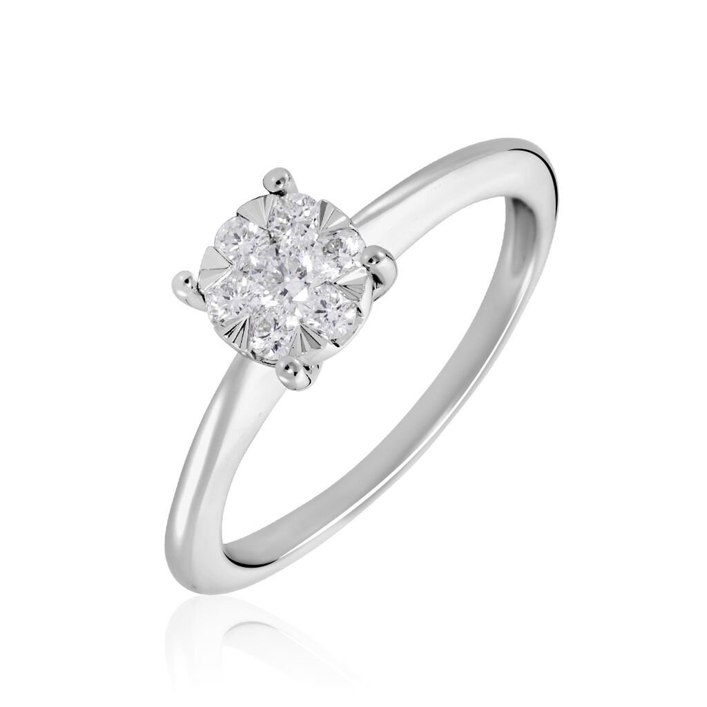 DREAM Damen Ring Wei&szlig;gold 375 (9 Karat) Diamant Wei&szlig; 0,14 ct