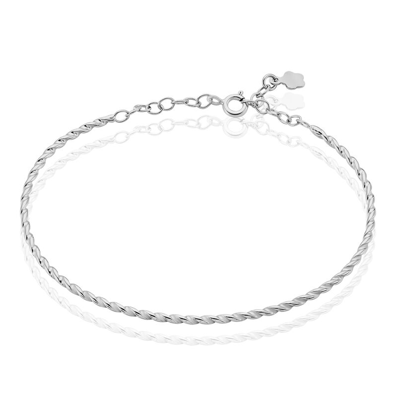 Armband Reif Silber Rhodiniert Twist - Spannringe Damen | OROVIVO
