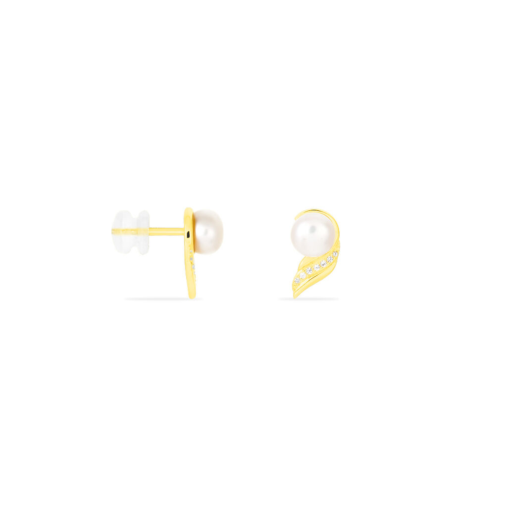 Damen Ohrstecker Gold 375 Zuchtperle Perlmutt Antoinette  - Ohrstecker Damen | OROVIVO