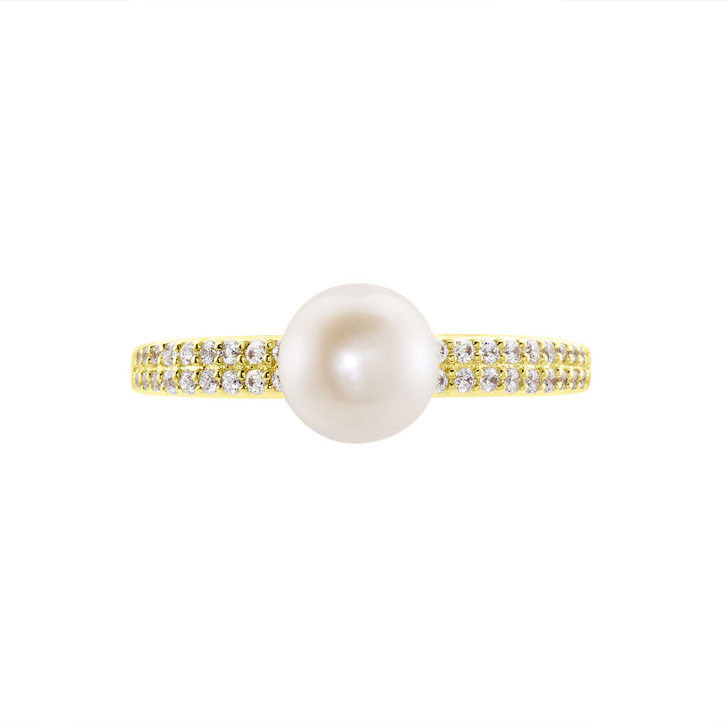 Damen Ring Gold 375 Zuchtperle Weiß Madeleine  - Solitärringe Damen | OROVIVO