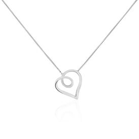 Damen Halskette Silber 925 rhodiniert Herz - Herzketten Damen | OROVIVO