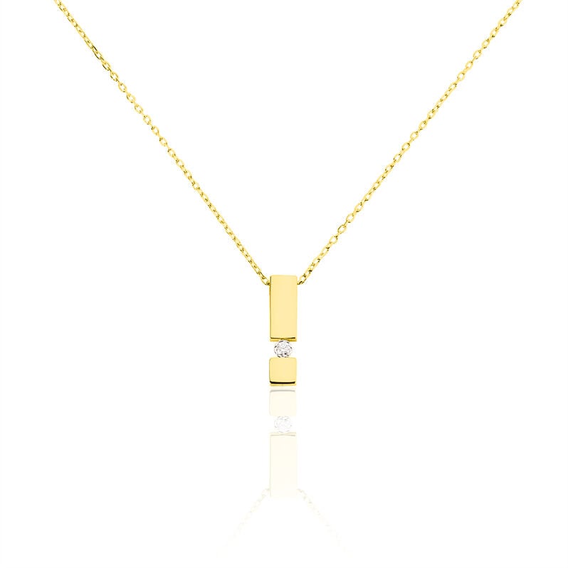 GRANADA Damen Collier Gold 375 (9 Karat) Diamant Wei&szlig; 0,04 ct Barren - Halsketten Damen | OROVIVO