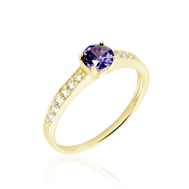 Bague Carrol Or Jaune Améthyste Oxyde De Zirconium - Spannringe Damen | OROVIVO
