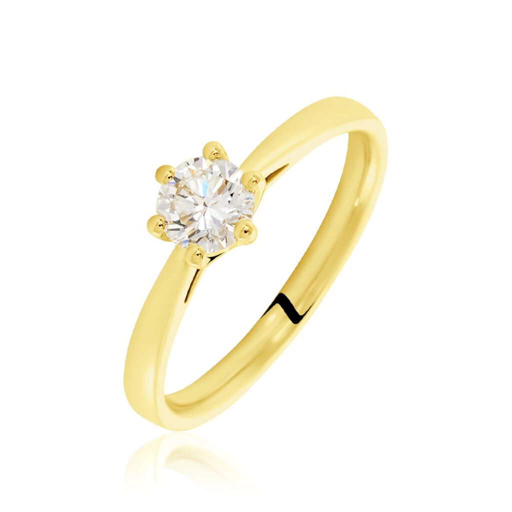 Monopoli Damen Ring Gold 750 (18 Karat) Diamant Wei&szlig; 0,52 ct