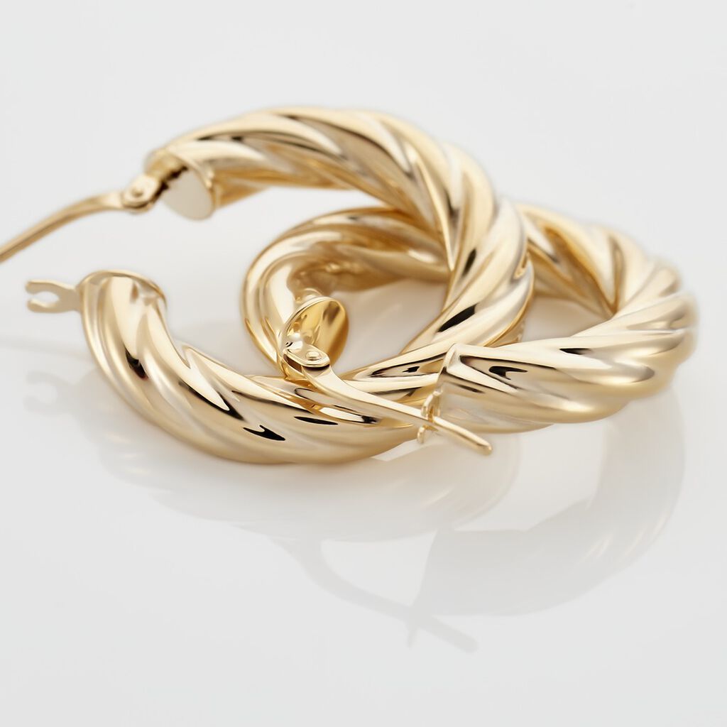 Damen Creolen Gold 375 gedreht Croissant Mella  - Sommerschmuck Damen | OROVIVO