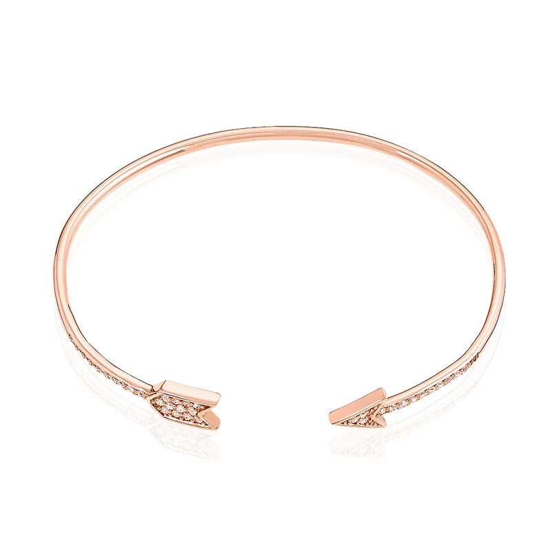 Bracelet Jonc Danae Argent Rose Oxyde De Zirconium - Spannringe Damen | OROVIVO