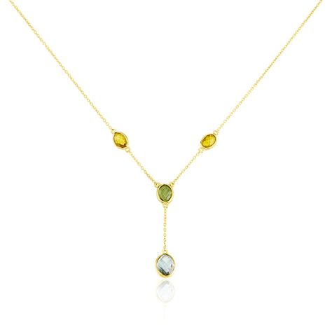 Damen Collier Silber 925 vergoldet Steine - Halsketten Damen | OROVIVO