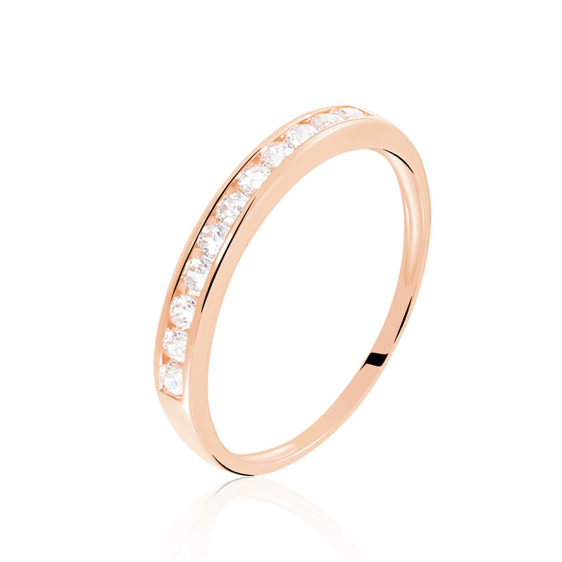Demi Alliance Or Rose Oxydes Serti Rail - Spannringe Damen | OROVIVO