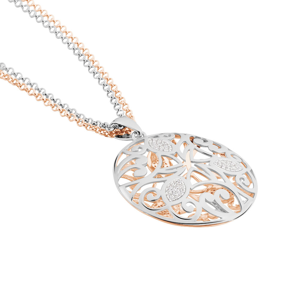 Damen Halskette Silber 925 Rosé Vergoldet Zirkonia - Halsketten Damen | OROVIVO