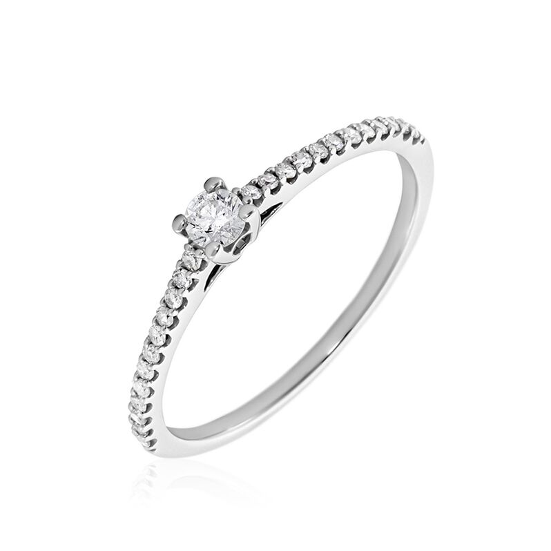 Bague Solitaire Or Weiss Nyala Diamants - Spannringe Damen | OROVIVO