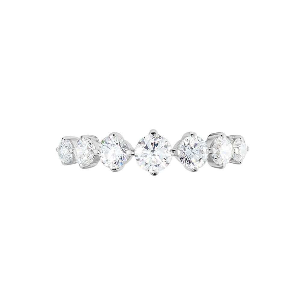 Damen Ring Weißgold 375 Zirkonia Barren Alice 2  - Ringe mit Stein Damen | OROVIVO