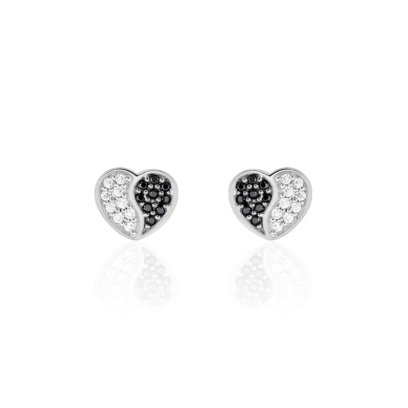 Damen Ohrstecker Silber 925 Zirkonia Herz - Ohrstecker Damen | OROVIVO