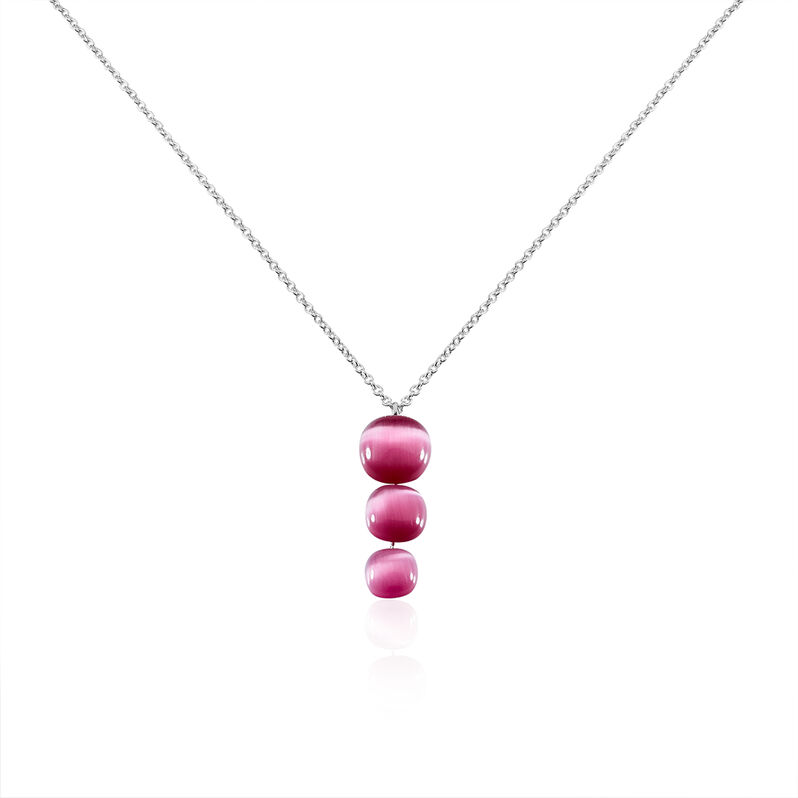 Collier Argent Blanc Pierre De Synthese - Spannringe Damen | OROVIVO
