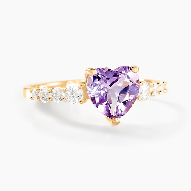 Bague Fany Or Jaune Améthyste Oxyde De Zirconium - Spannringe Damen | OROVIVO