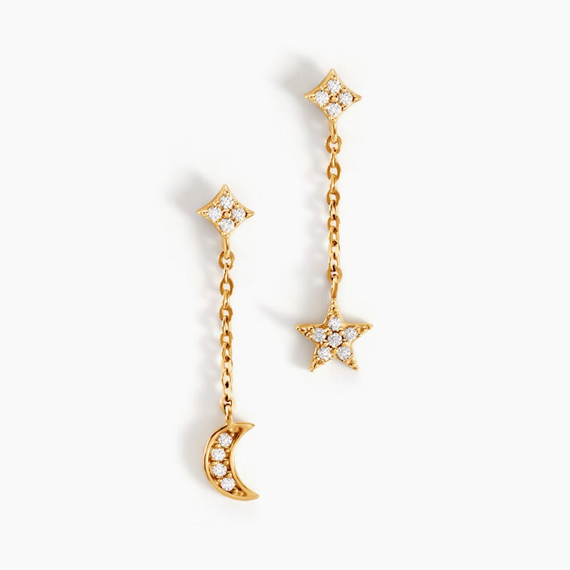 Boucles D'oreilles Pendantes Consus Or Jaune Oxyde De Zirconium - Spannringe Damen | OROVIVO