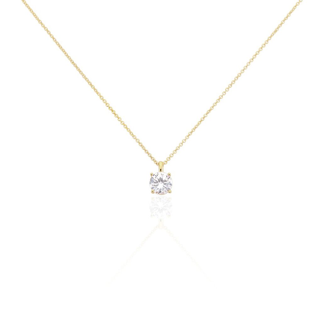 MASCHA Damen Collier Vergoldet 750 Zirkonia Wei&szlig; 0,69 ct B 8 mm