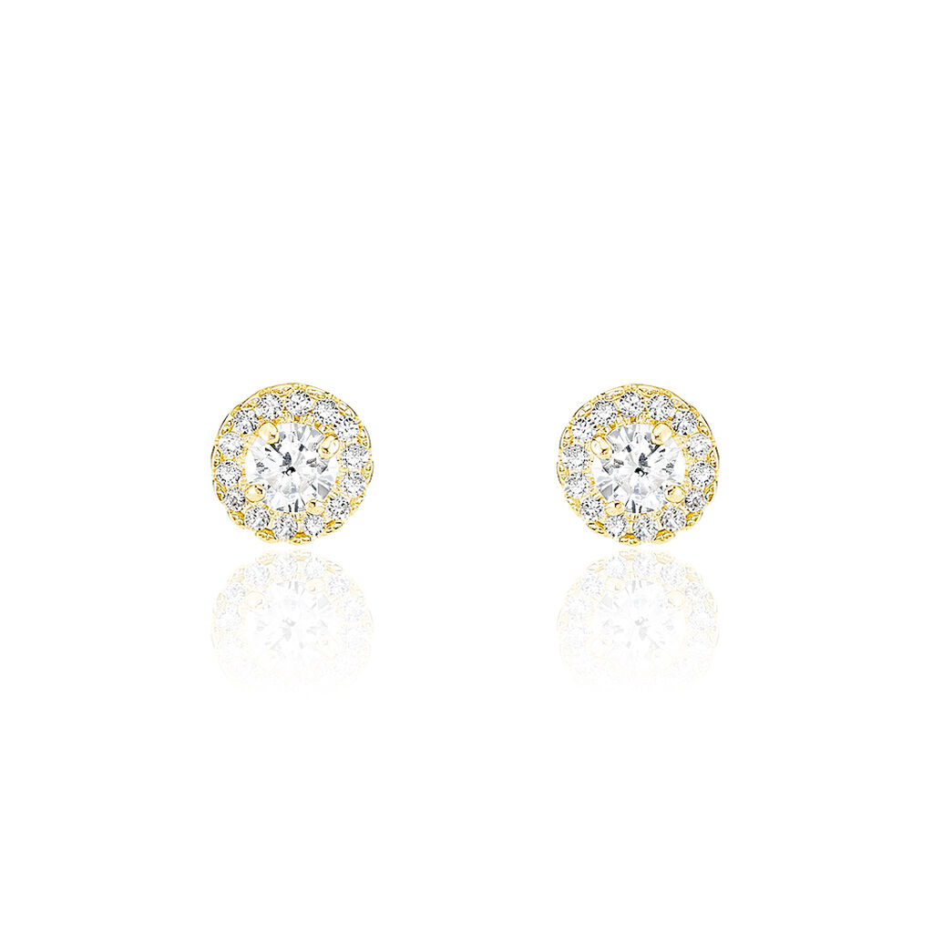 LIDIA 6 Damen Ohrstecker Gold 375 (9 Karat) Zirkonia Wei&szlig;