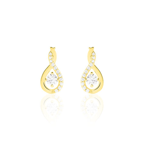 Damen Ohrstecker Gold 375 Zirkonia  - Ohrringe mit Stein Damen | OROVIVO