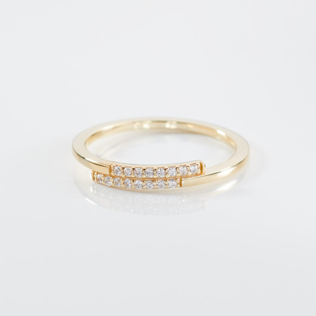 SENNA Damen Ring Gold 375 (9 Karat) Zirkonia Wei&szlig; 0,03 ct