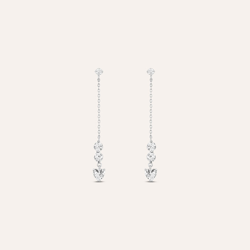 Orecchini Pendenti Claire Oro Bianco Cubic Zirconia - Spannringe Damen | OROVIVO
