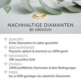 Kette Gold 750 Synthetischer Diamant 0,31ct - Ketten mit Stein Damen | OROVIVO