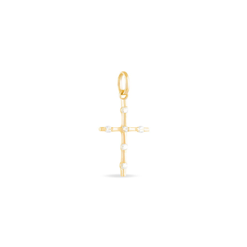 Kreuz Anhänger Gold 375 Zirkonia Esther - Kreuzanhänger Familie | OROVIVO