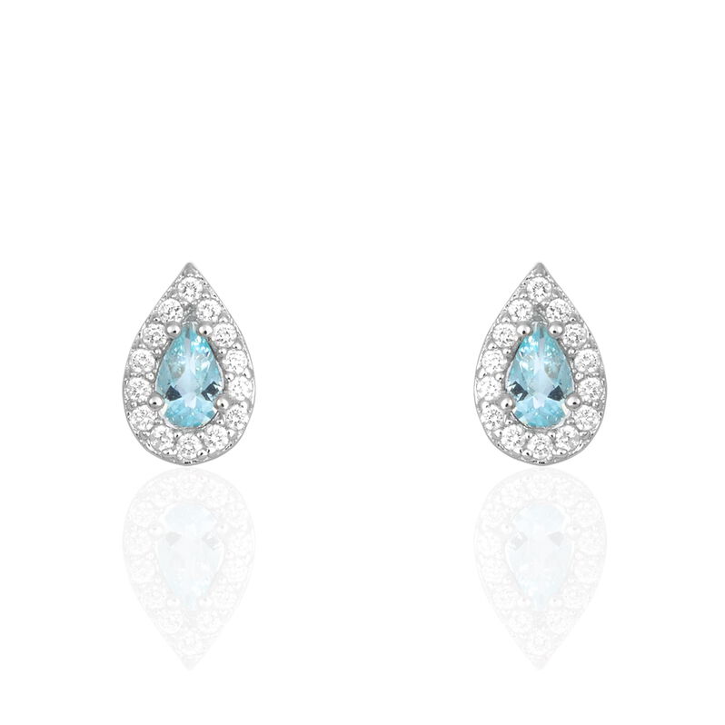 TANIA Damen Ohrstecker Silber 925 Synthetischer Stein Blau Tropfen - Ohrstecker Damen | OROVIVO