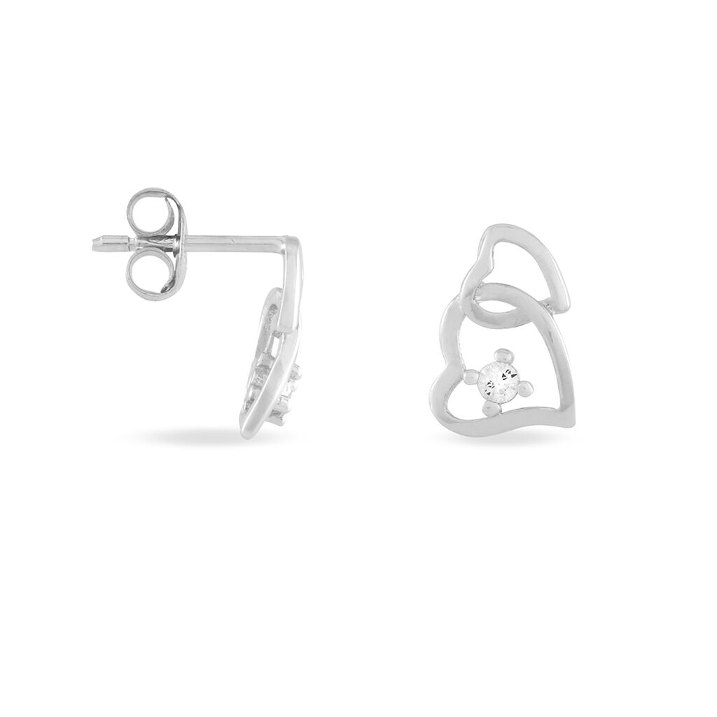 Damen Ohrstecker Silber 925 Zirkonia Herz - Ohrstecker Damen | OROVIVO