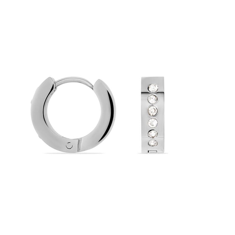 Damen Creolen Edelstahl Synthetischer Stein Wei&szlig; 0,36 ct - Creolen Damen | OROVIVO