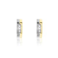 Damen Creolen Titan Bicolor Gelb/Silber Zirkonia Ariella 