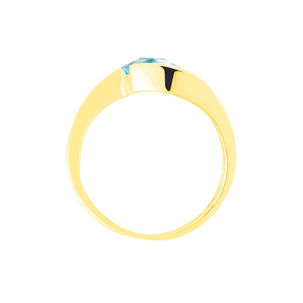 Spannring Gold 333 Blauer Topas  - Hochzeitsringe Damen | OROVIVO