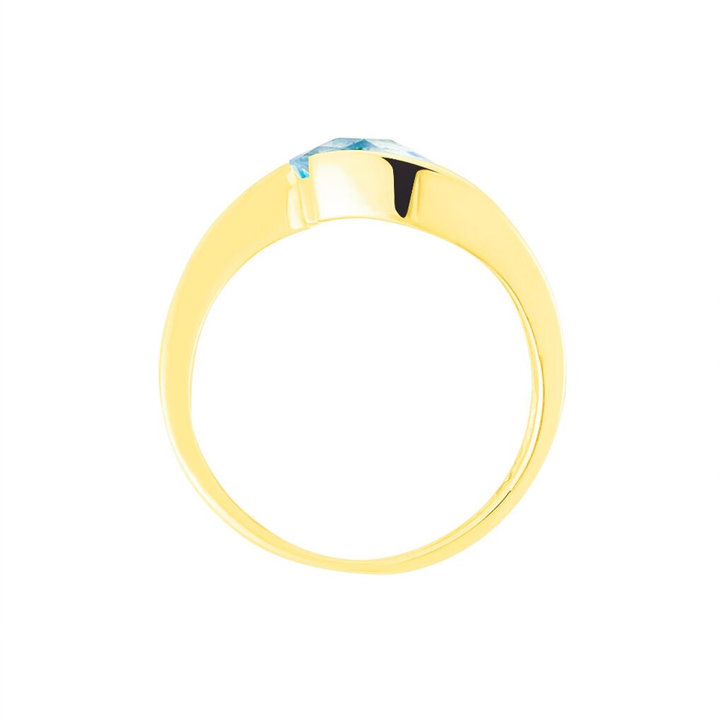 Spannring Gold 333 Blauer Topas  - Hochzeitsringe Damen | OROVIVO