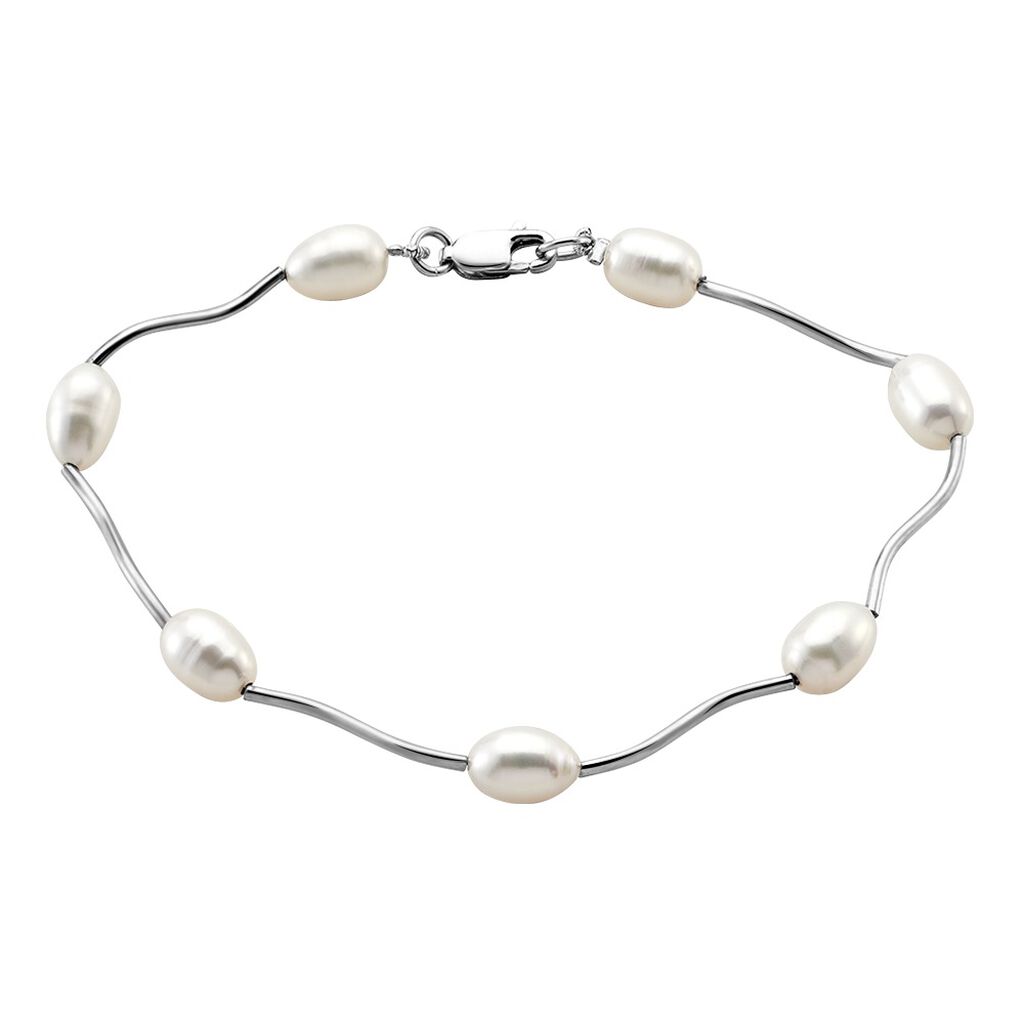 INESSA Damen Armband Silber 925 Zuchtperle Wei&szlig;