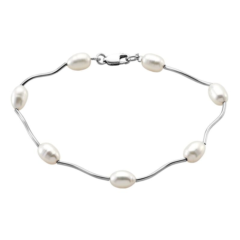 INESSA Damen Armband Silber 925 Zuchtperle Wei&szlig; - Armb&auml;nder Damen | OROVIVO