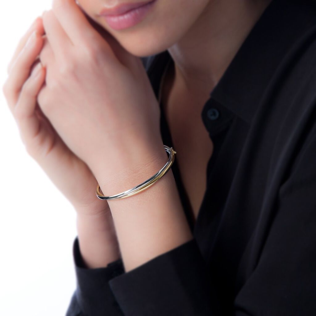 Armreif Gold 375 Damen Bicolor Catalin - Armreifen Damen | OROVIVO