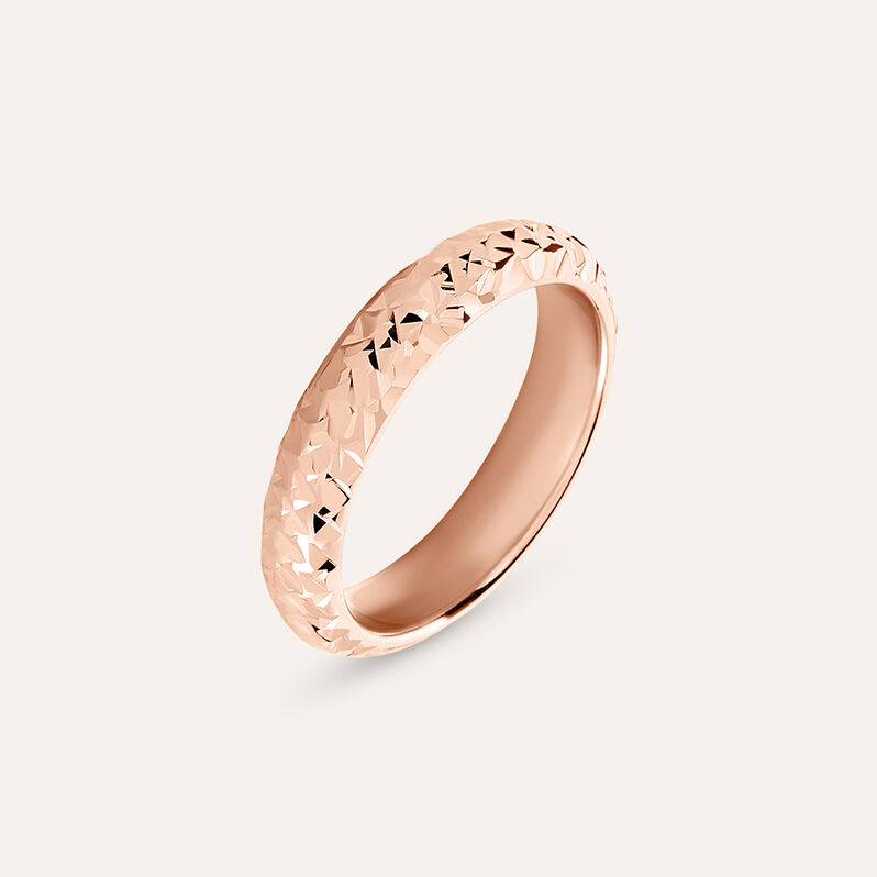 Fede Classica Leggera Diamantata 4 mm Oro Rosa - Spannringe Damen | OROVIVO