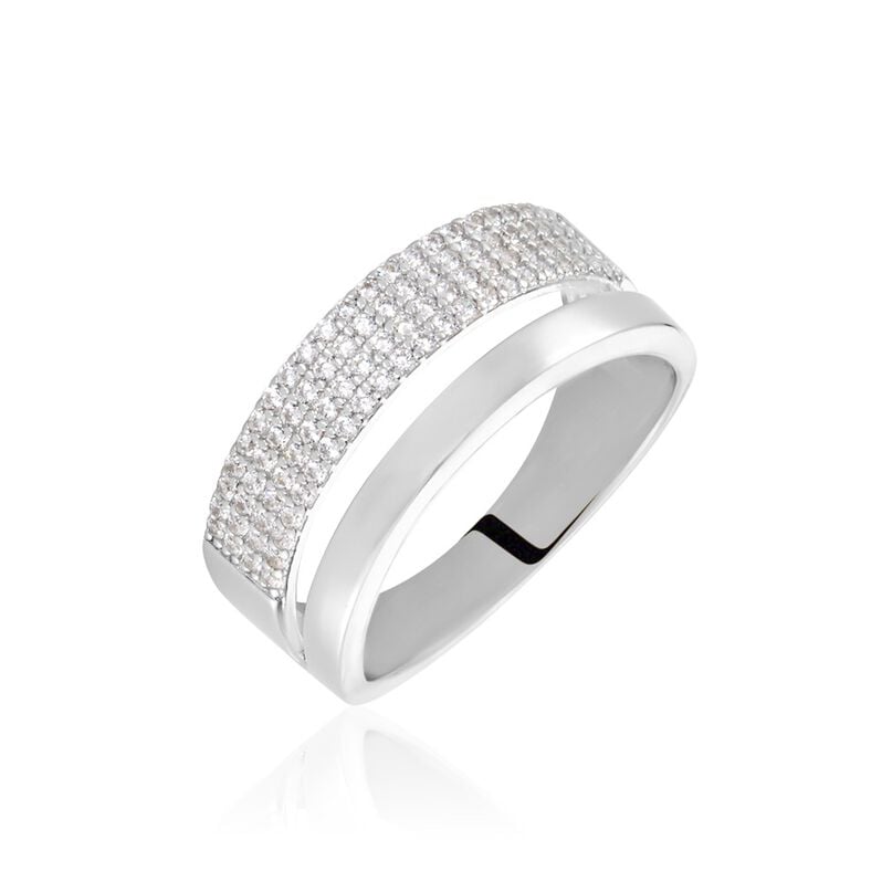 ROSSANA Damen Ring Silber 925 Zirkonia Wei&szlig; B 8,1 mm - Ringe mit Stein Damen | OROVIVO